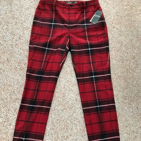 Ralph lauren women's plaid pants hot sale